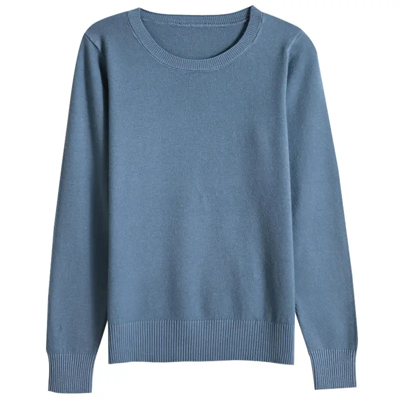 Women's 2019 Round Neck Sweater Top Soft High Elastic Base Shirt - Image 20