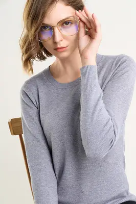 Women's 2019 Round Neck Sweater Top Soft High Elastic Base Shirt - Image 2