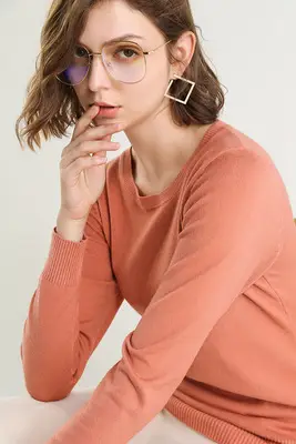 Women's 2019 Round Neck Sweater Top Soft High Elastic Base Shirt - Image 8