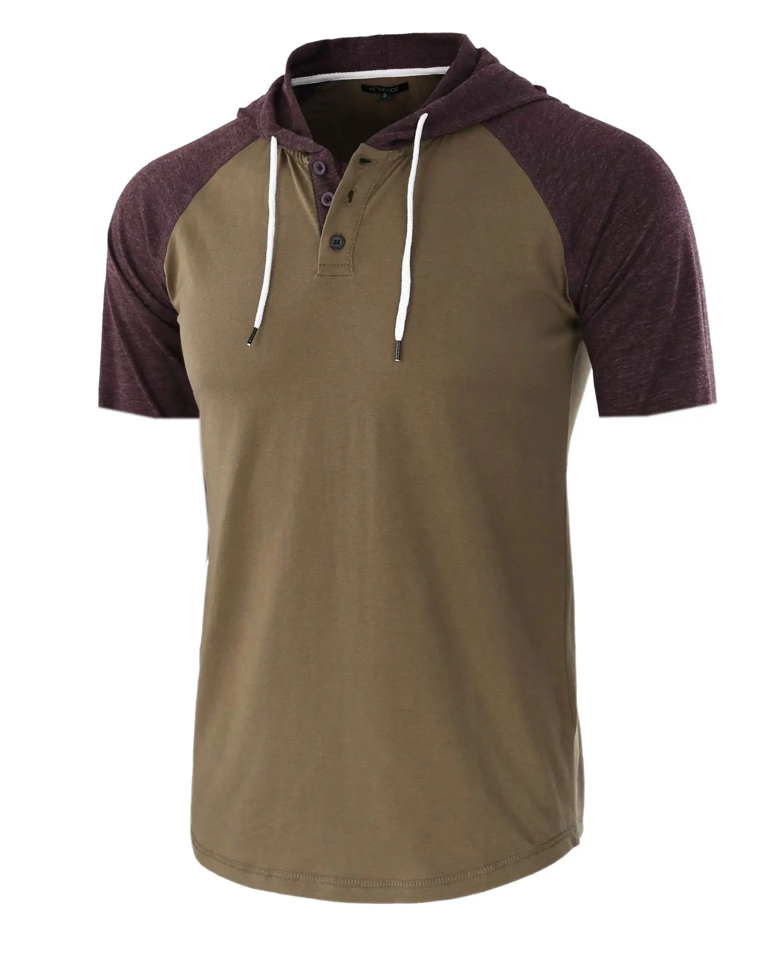 Men Grey Hooded T-Shirt Short Sleeve Cotton — feature 11
