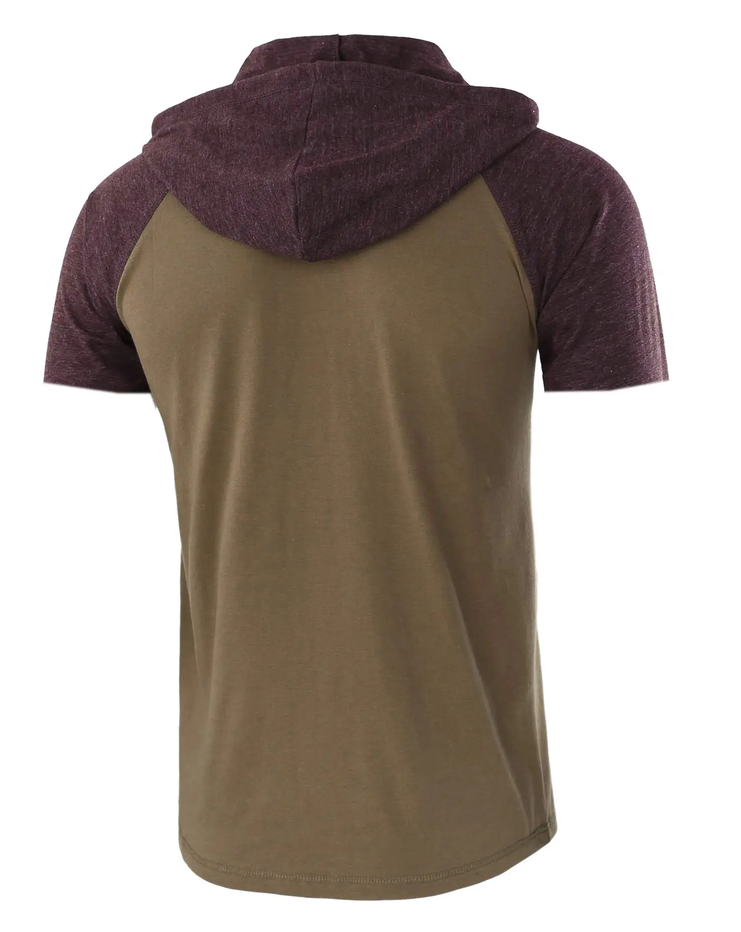 Men Grey Hooded T-Shirt Short Sleeve Cotton — feature 12