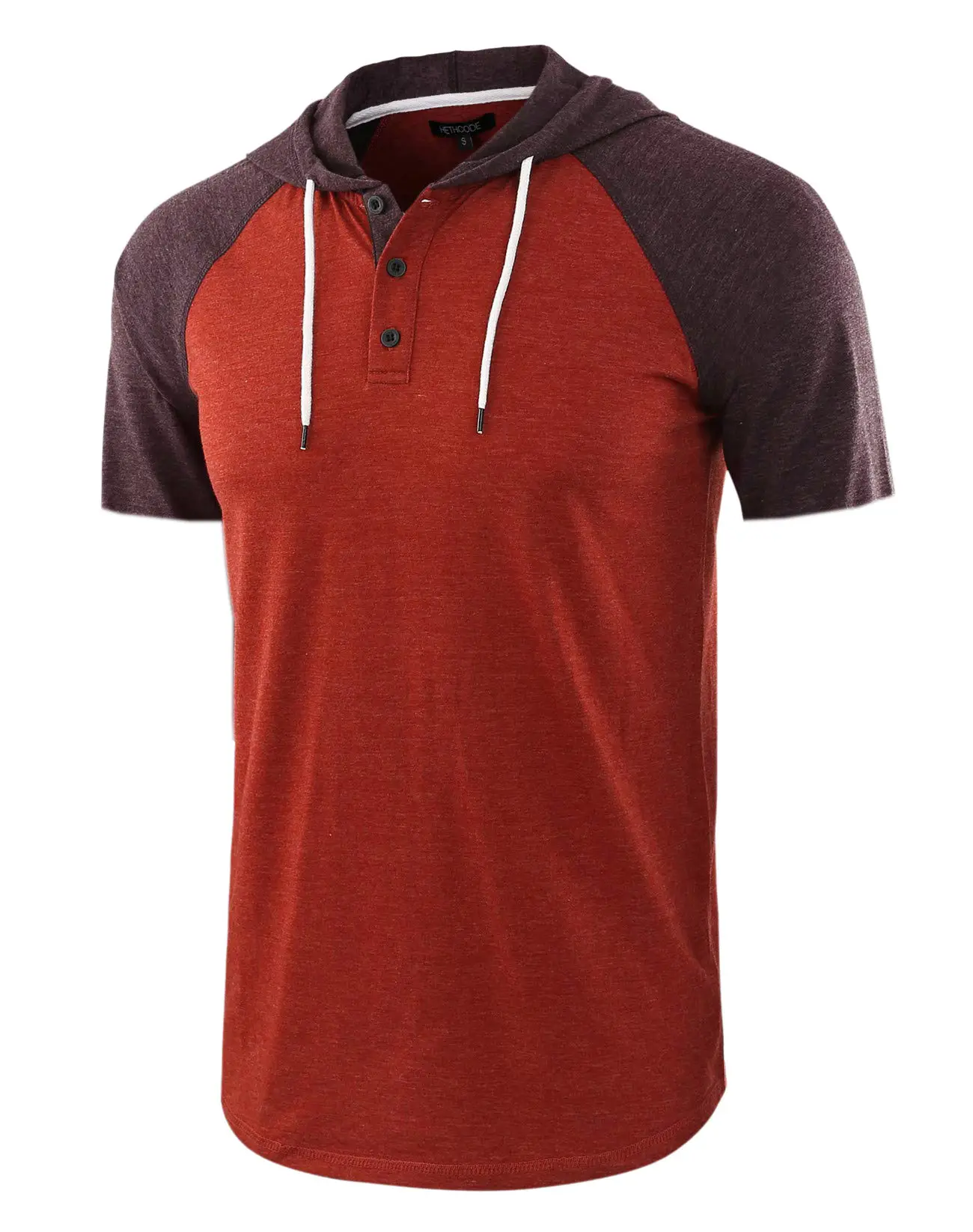 Men Grey Hooded T-Shirt Short Sleeve Cotton — feature 7