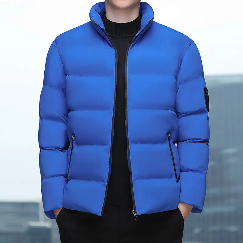 Men's White Fleece Puffer Jacket Slim Fit Winter Wear - Image 7