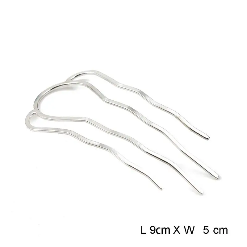 Carb Hairpin DIY Homemade Four Teeth Bridal Wedding Jewelry Vintage - Image 6
