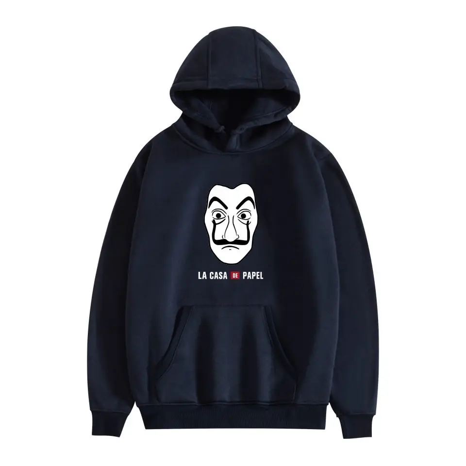 Red Printed Hooded Sweatshirt for Men Women New Perimeter Paper Money Heist - Image 37
