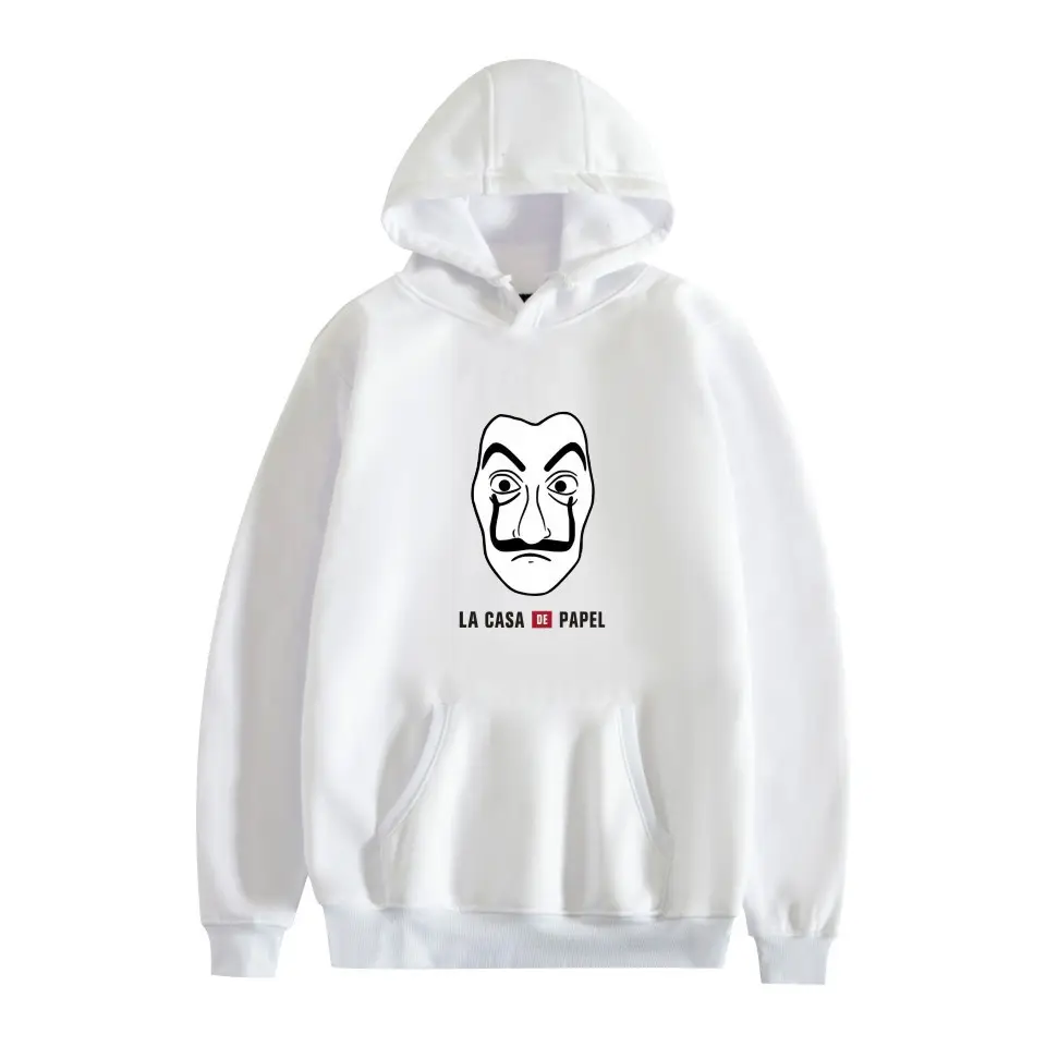 Red Printed Hooded Sweatshirt for Men Women New Perimeter Paper Money Heist - Image 8