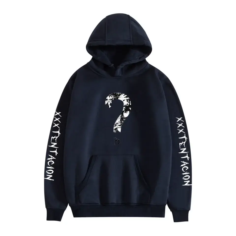 XXX Men's Black Hooded Sweatshirt with Graphic Print