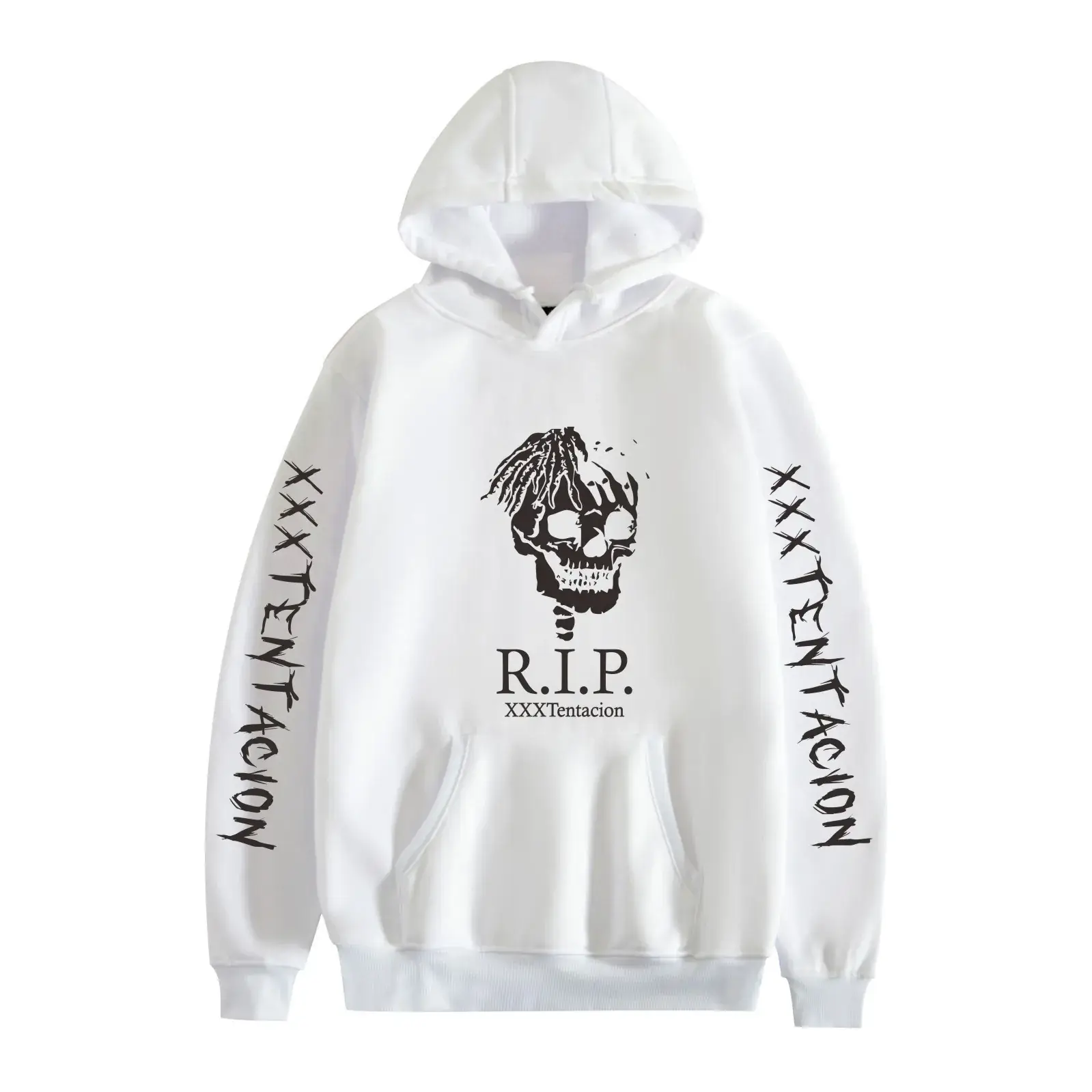 XXX Men's Black Hooded Sweatshirt with Graphic Print