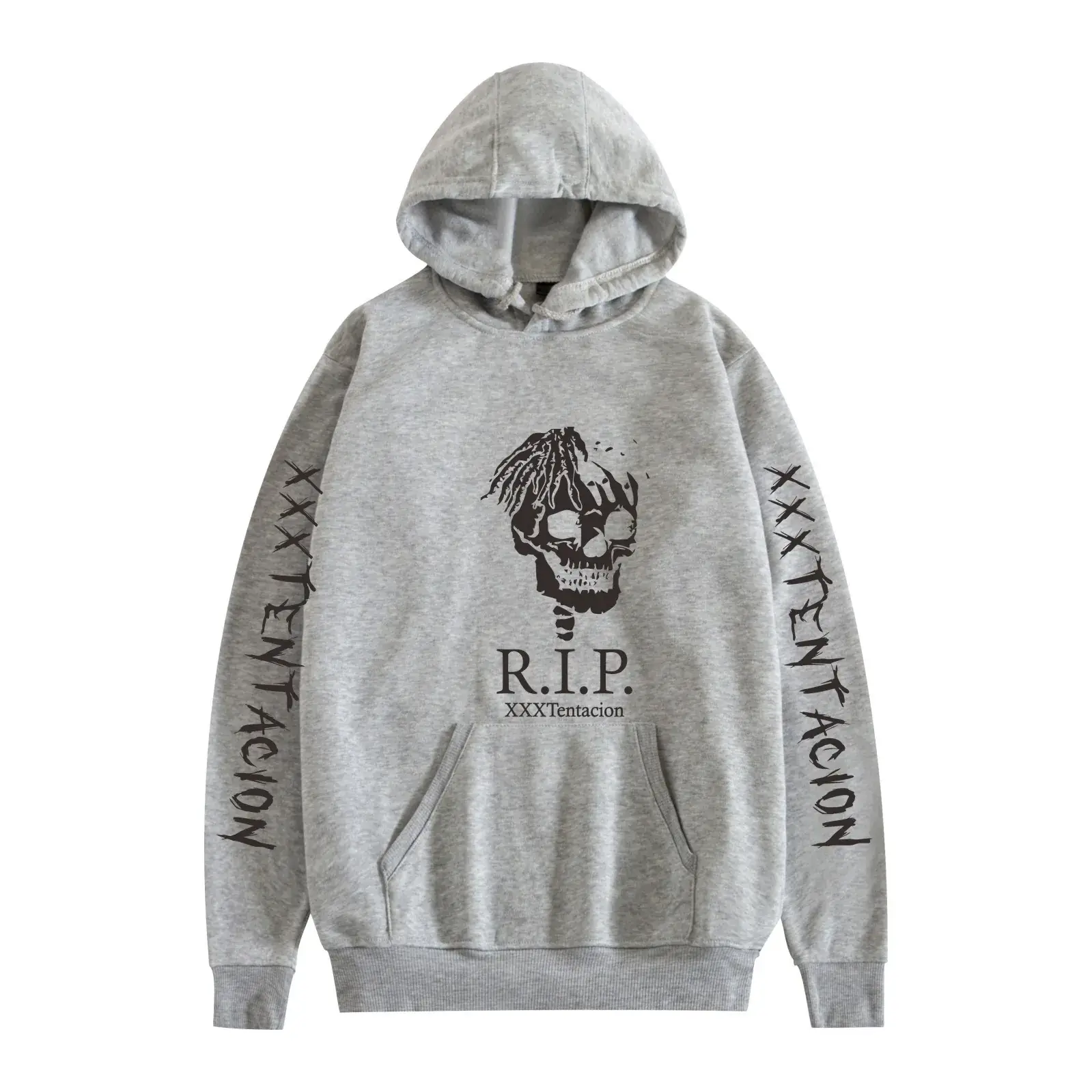 XXX Men's Black Hooded Sweatshirt with Graphic Print