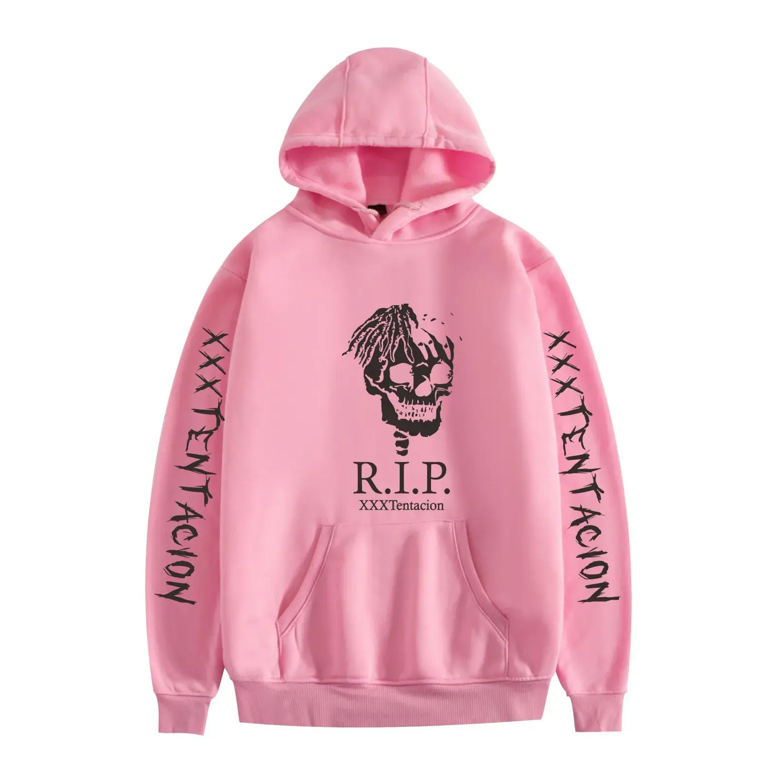 XXX Men's Black Hooded Sweatshirt with Graphic Print