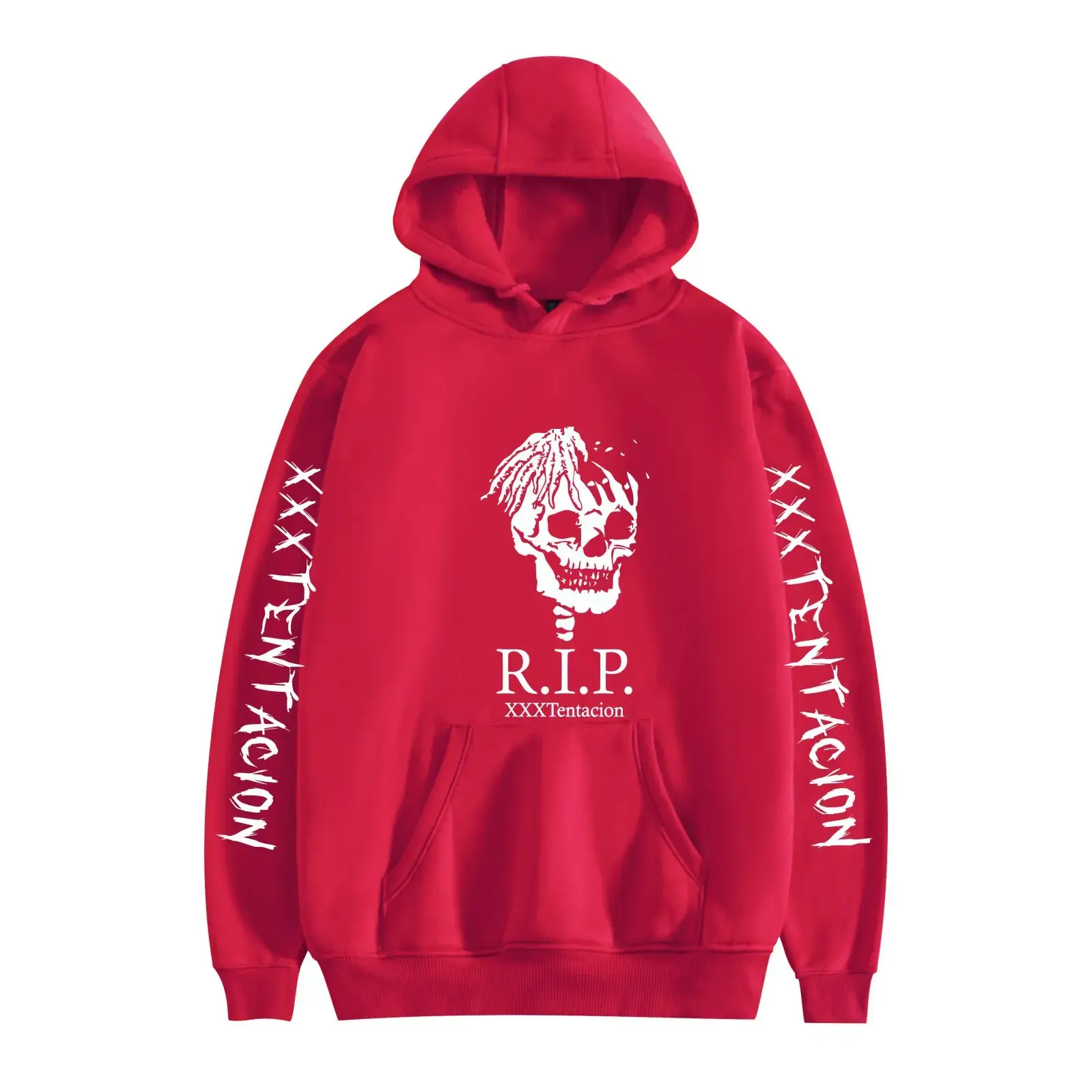 XXX Men's Black Hooded Sweatshirt with Graphic Print