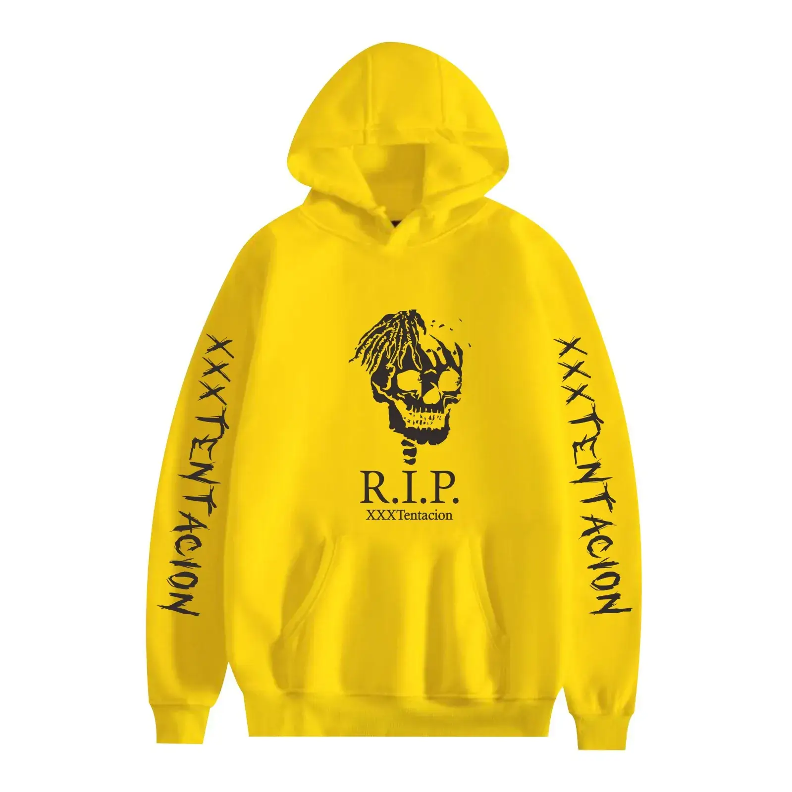 XXX Men's Black Hooded Sweatshirt with Graphic Print