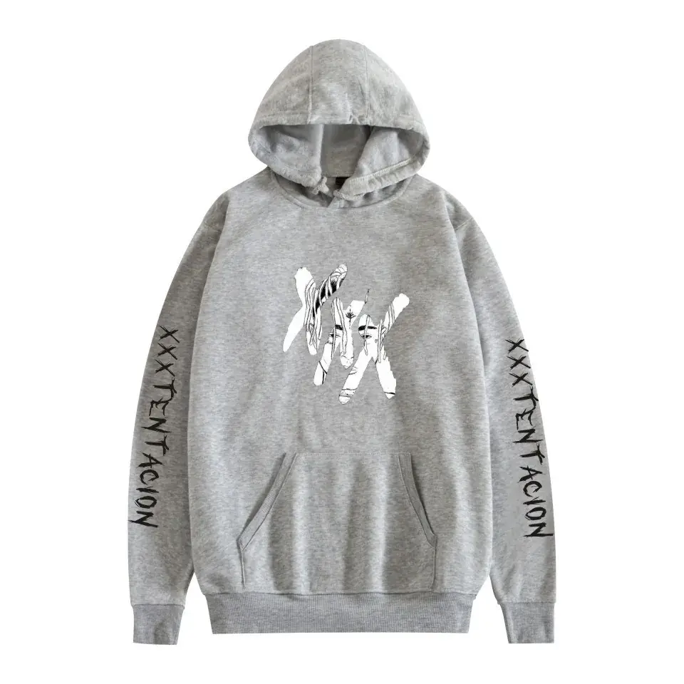 XXX Men's Black Hooded Sweatshirt with Graphic Print