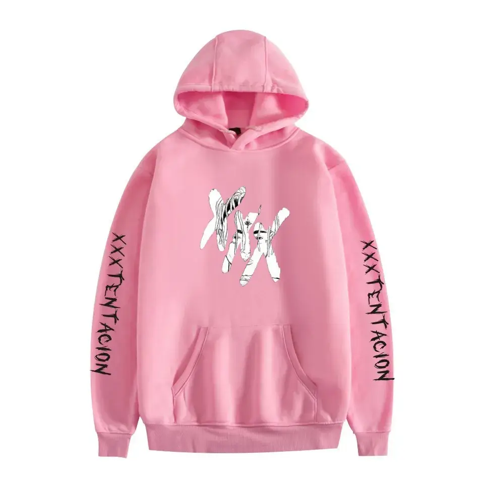 XXX Men's Black Hooded Sweatshirt with Graphic Print