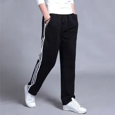 Men's Grey Fleece Lined Straight Pants Large Autumn Wear - Image 5