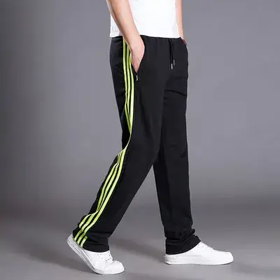 Men's Grey Fleece Lined Straight Pants Large Autumn Wear - Image 6