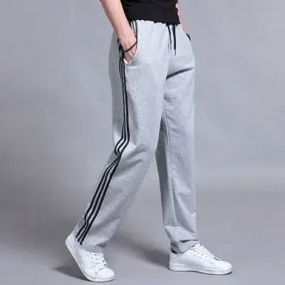 Men's Grey Fleece Lined Straight Pants Large Autumn Wear - Image 7