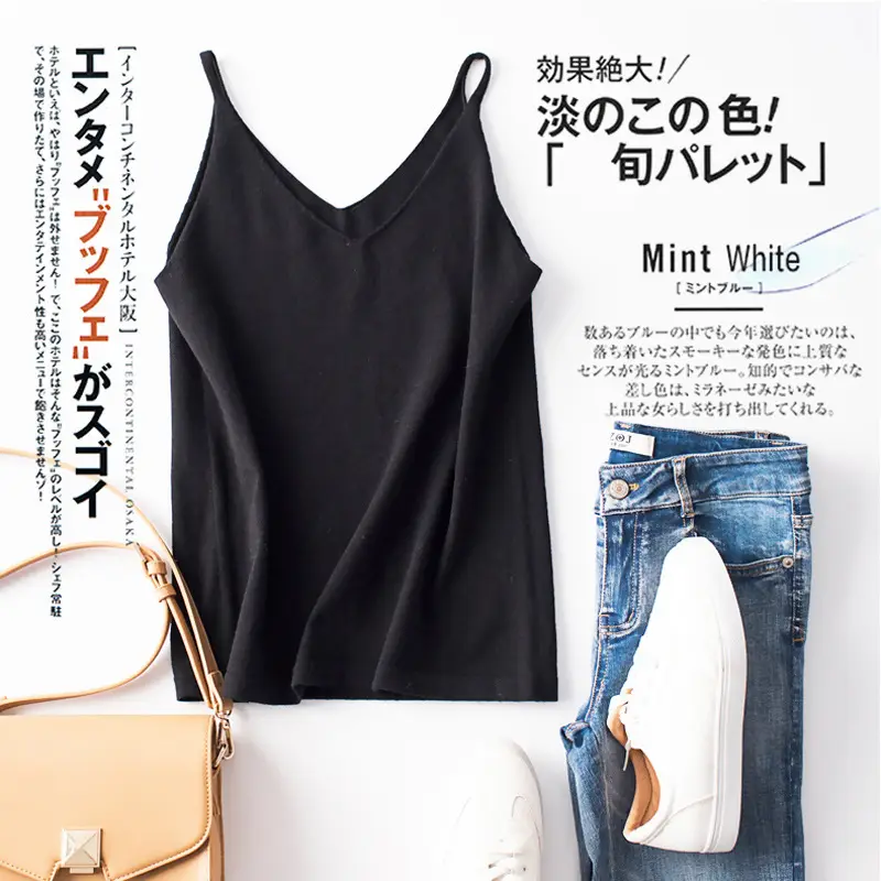 Women's Knitted Sleeveless V-Neck Top Tan Autumn 2019 - Image 5