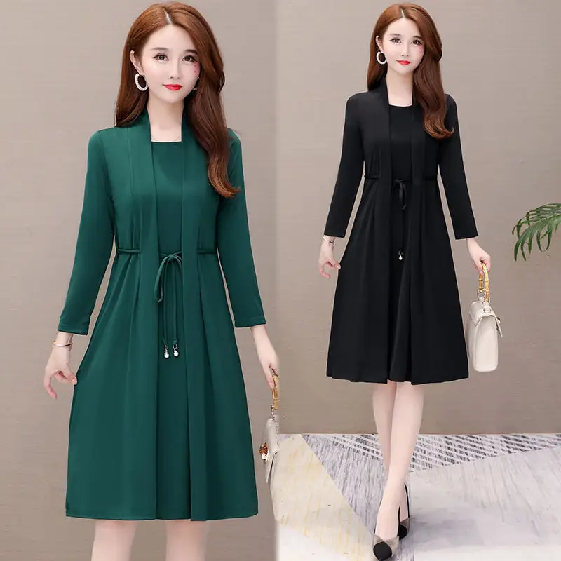 New Spring and Autumn Fake Two-piece Long-sleeve Dress for Women - Image 6