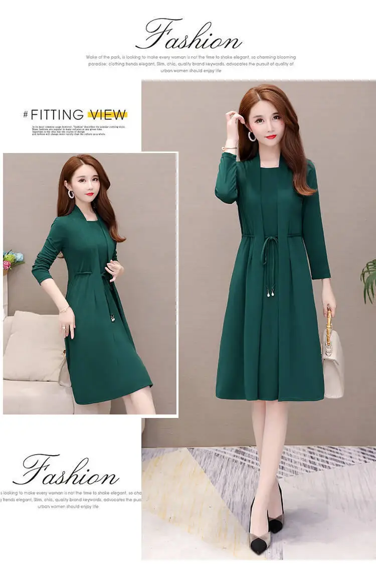 New Spring and Autumn Fake Two-piece Long-sleeve Dress for Women — feature 10