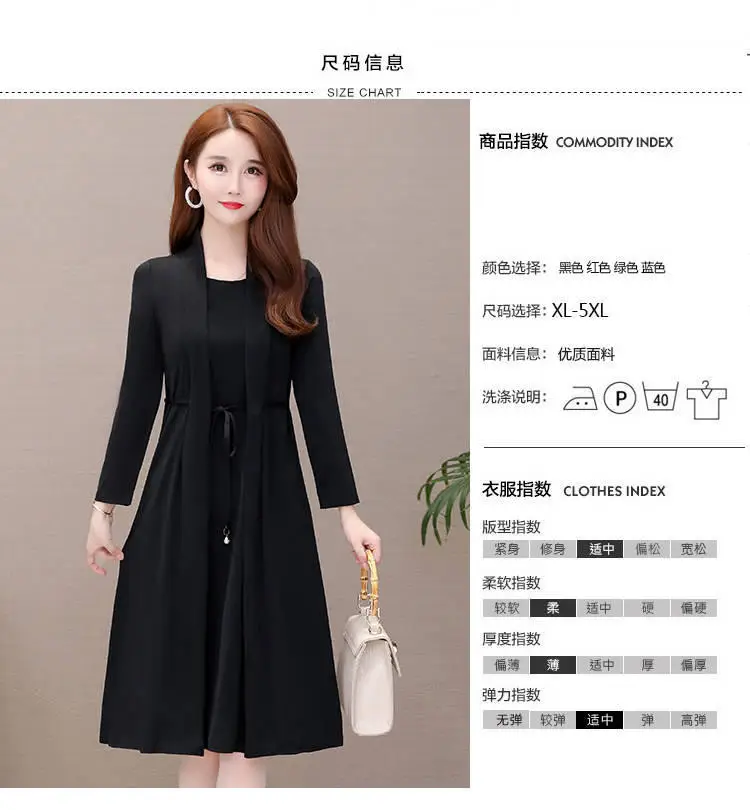 New Spring and Autumn Fake Two-piece Long-sleeve Dress for Women — feature 5