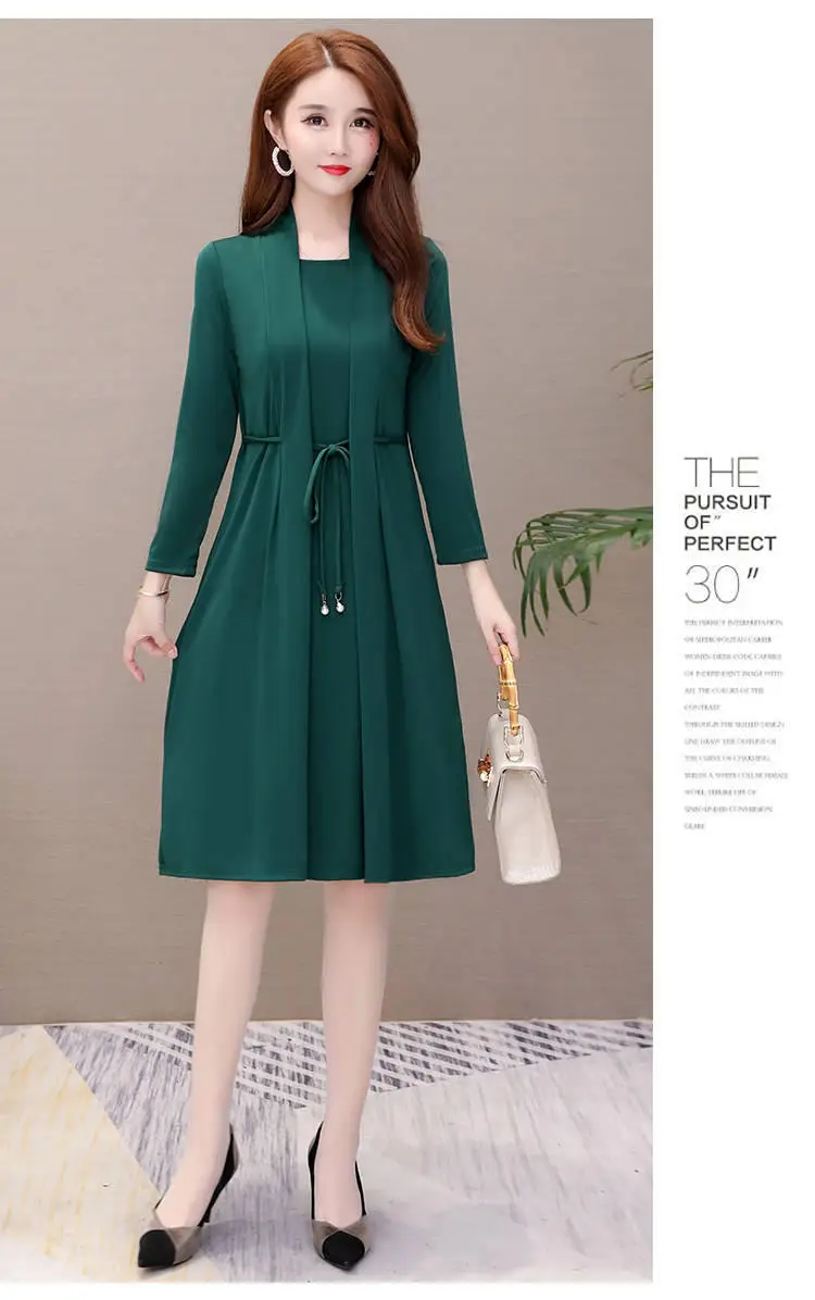 New Spring and Autumn Fake Two-piece Long-sleeve Dress for Women — feature 9