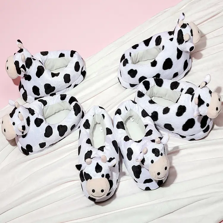 New manufacturers spot cartoon cute plush milk warm thick slippers non-slip comfortable home cotton shoes - Image 4