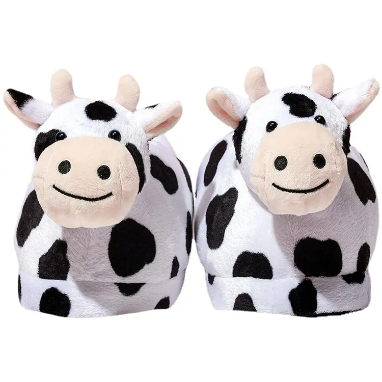 New manufacturers spot cartoon cute plush milk warm thick slippers non-slip comfortable home cotton shoes - Image 5