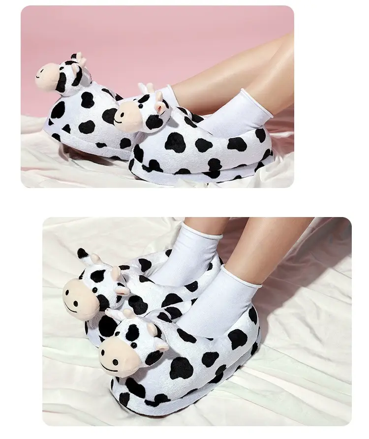 New manufacturers spot cartoon cute plush milk warm thick slippers non-slip comfortable home cotton shoes — feature 20