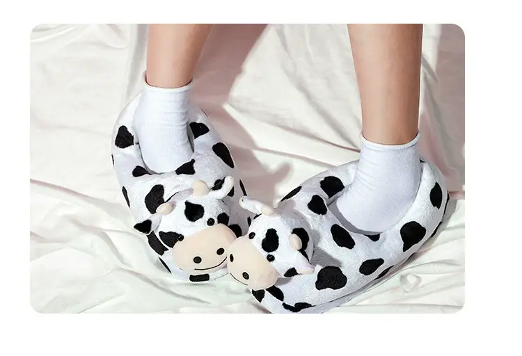New manufacturers spot cartoon cute plush milk warm thick slippers non-slip comfortable home cotton shoes — feature 21