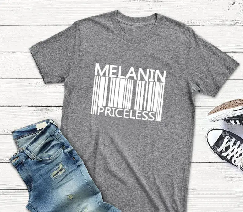 Melanin Priceless T-Shirt Pink Short Sleeve Men Women - Image 13