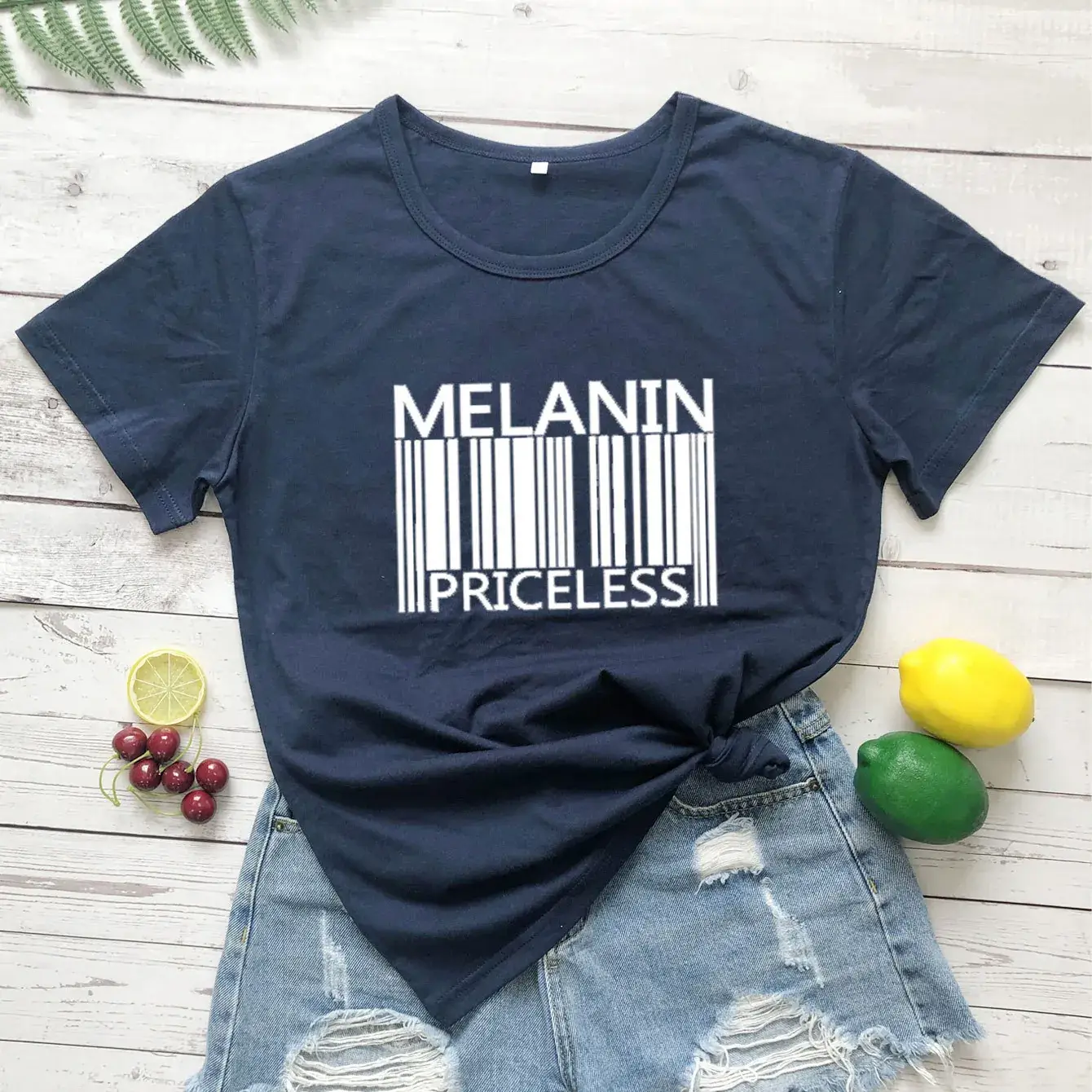 Melanin Priceless T-Shirt Pink Short Sleeve Men Women - Image 14