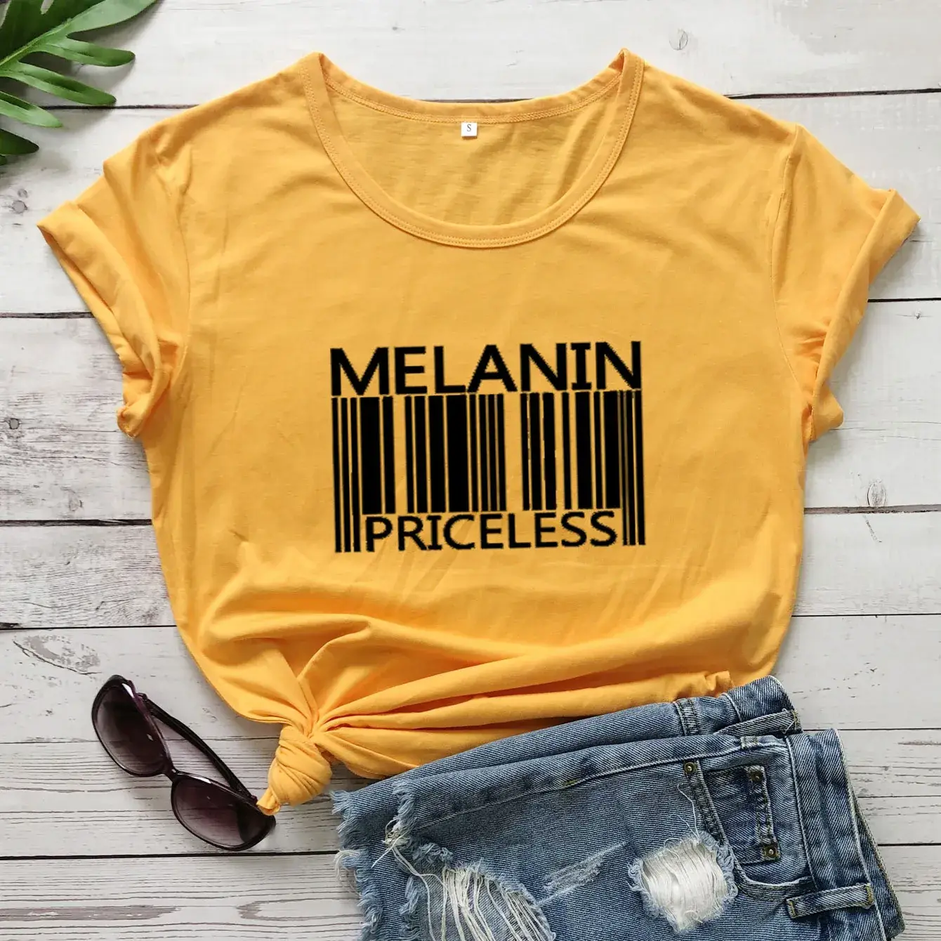 Melanin Priceless T-Shirt Pink Short Sleeve Men Women - Image 6