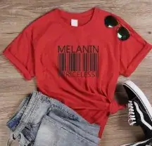 Melanin Priceless T-Shirt Pink Short Sleeve Men Women - Image 7