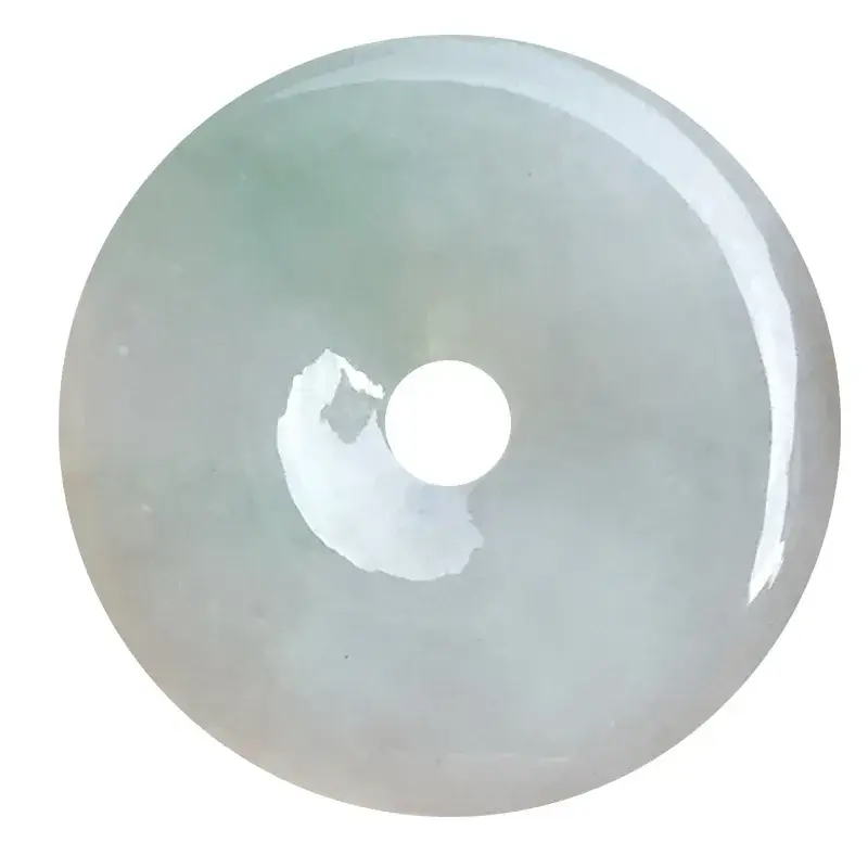 Light White Jade Safety Buckle with Central Hole - Image 5