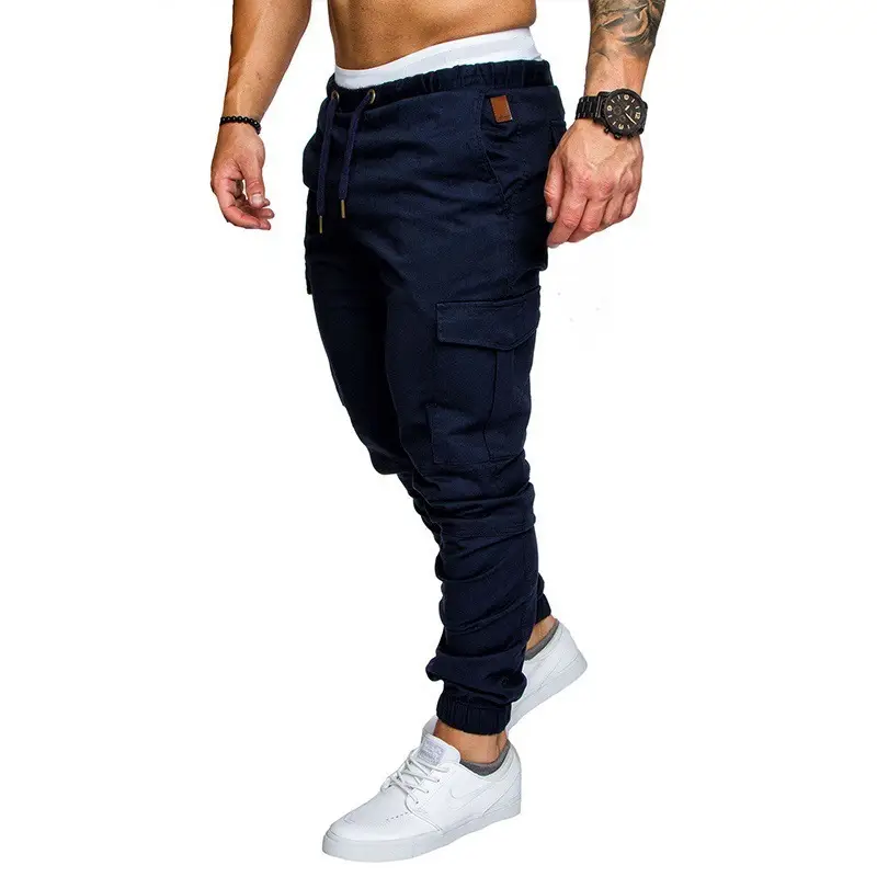 Men Red Cotton Jogger Pants with Drawstring Waist — feature 11