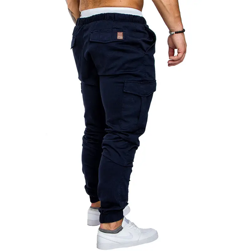 Men Red Cotton Jogger Pants with Drawstring Waist — feature 12