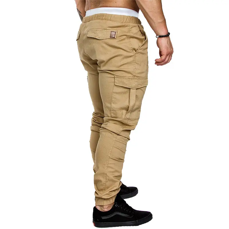 Men Red Cotton Jogger Pants with Drawstring Waist — feature 6