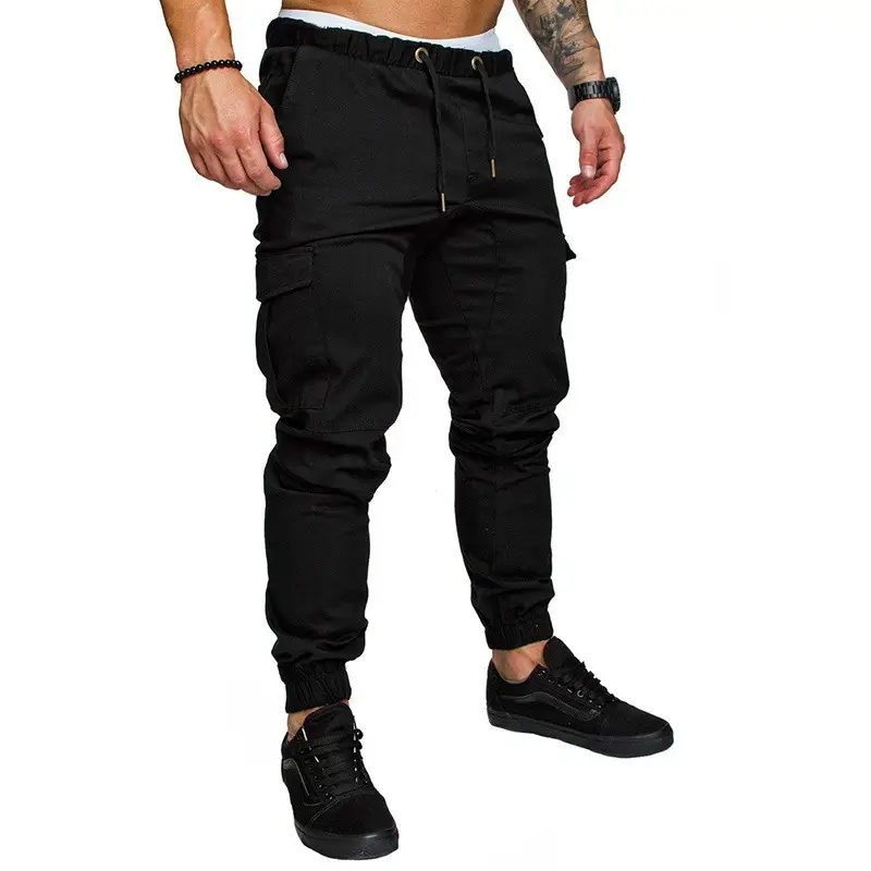 Men Red Cotton Jogger Pants with Drawstring Waist — feature 9