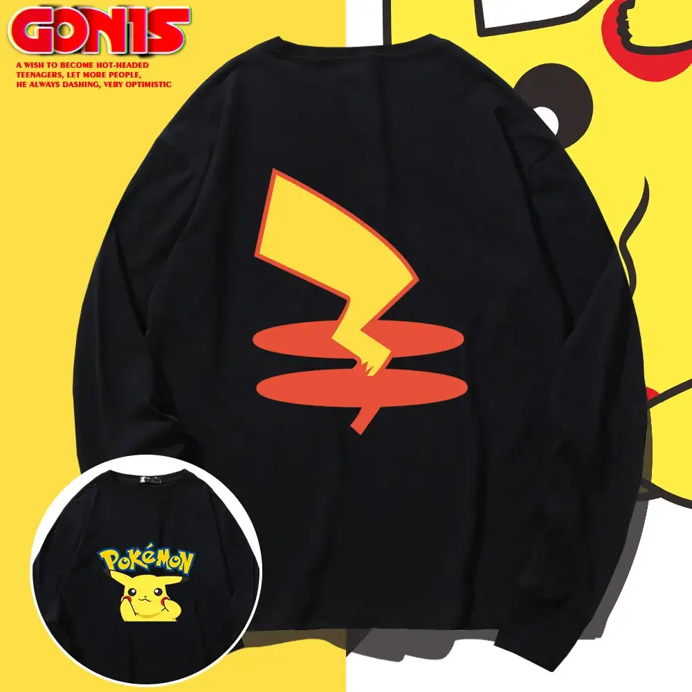 Pikachu Sweatshirt Green Long Sleeve Men Women - Image 10