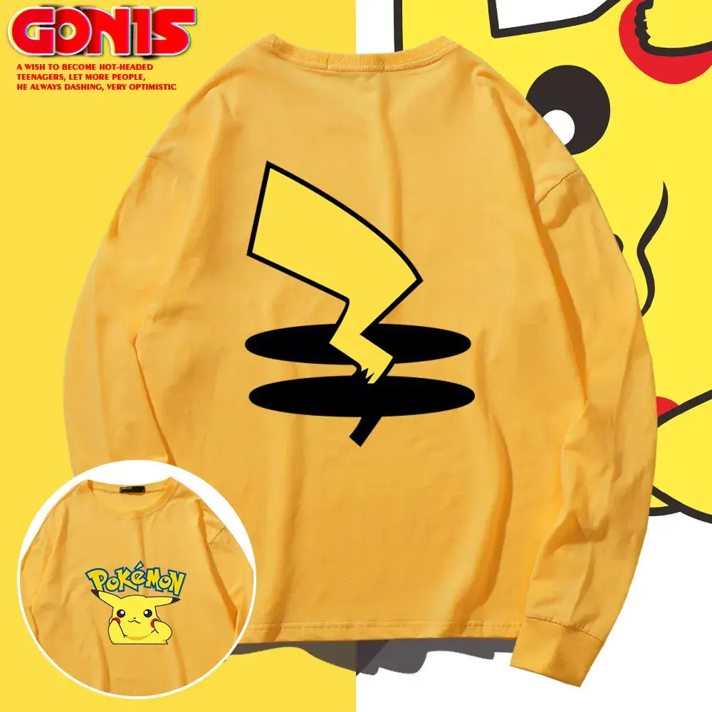 Pikachu Sweatshirt Green Long Sleeve Men Women - Image 12