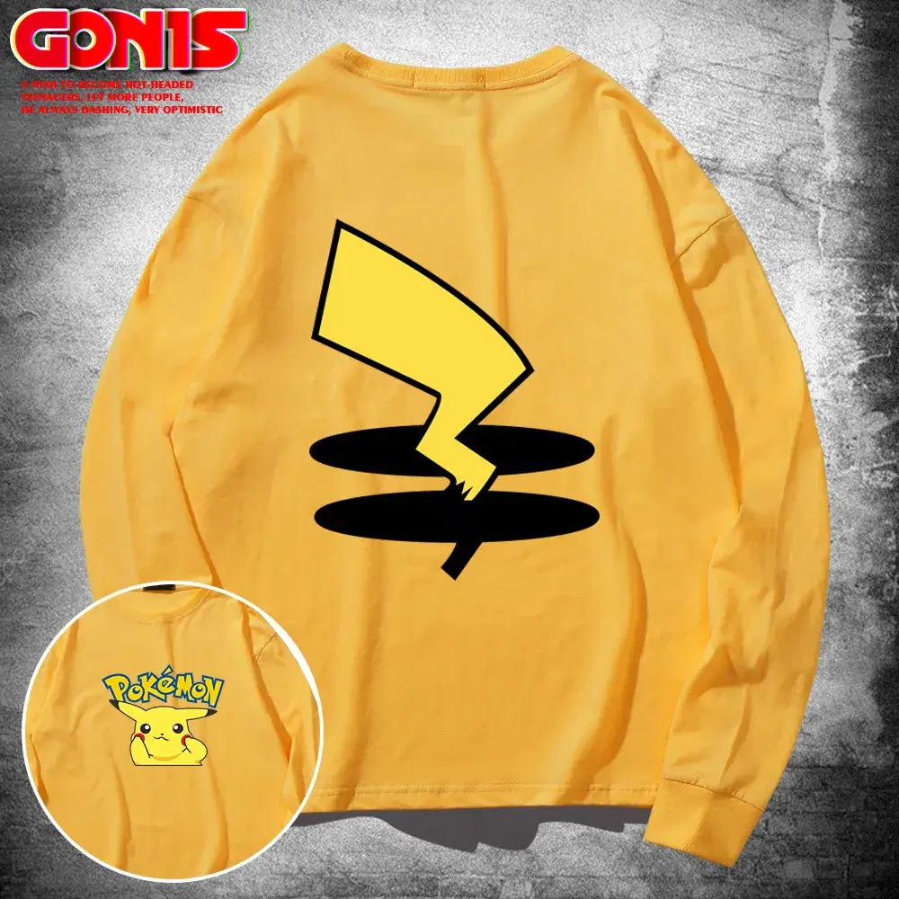 Pikachu Sweatshirt Green Long Sleeve Men Women - Image 3