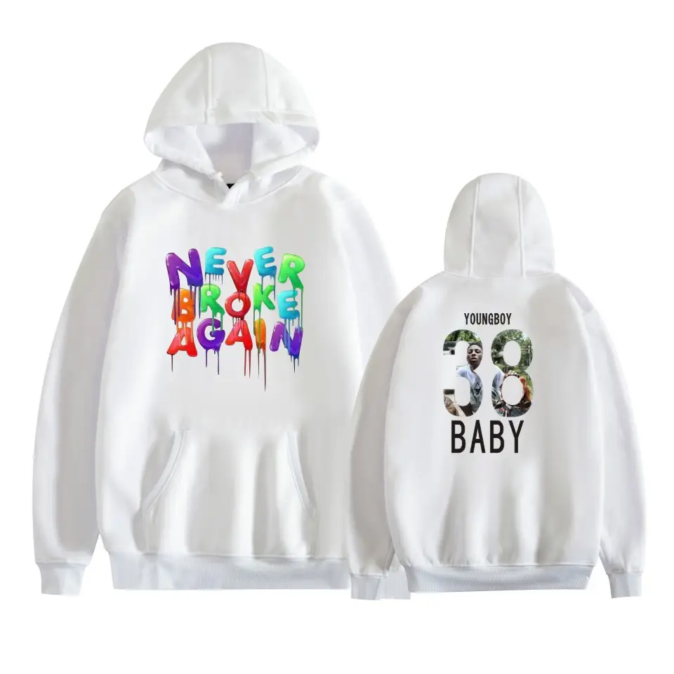 2019 Nev Rapper Pink Hoodie with "Never Rose Again" Print - Image 2
