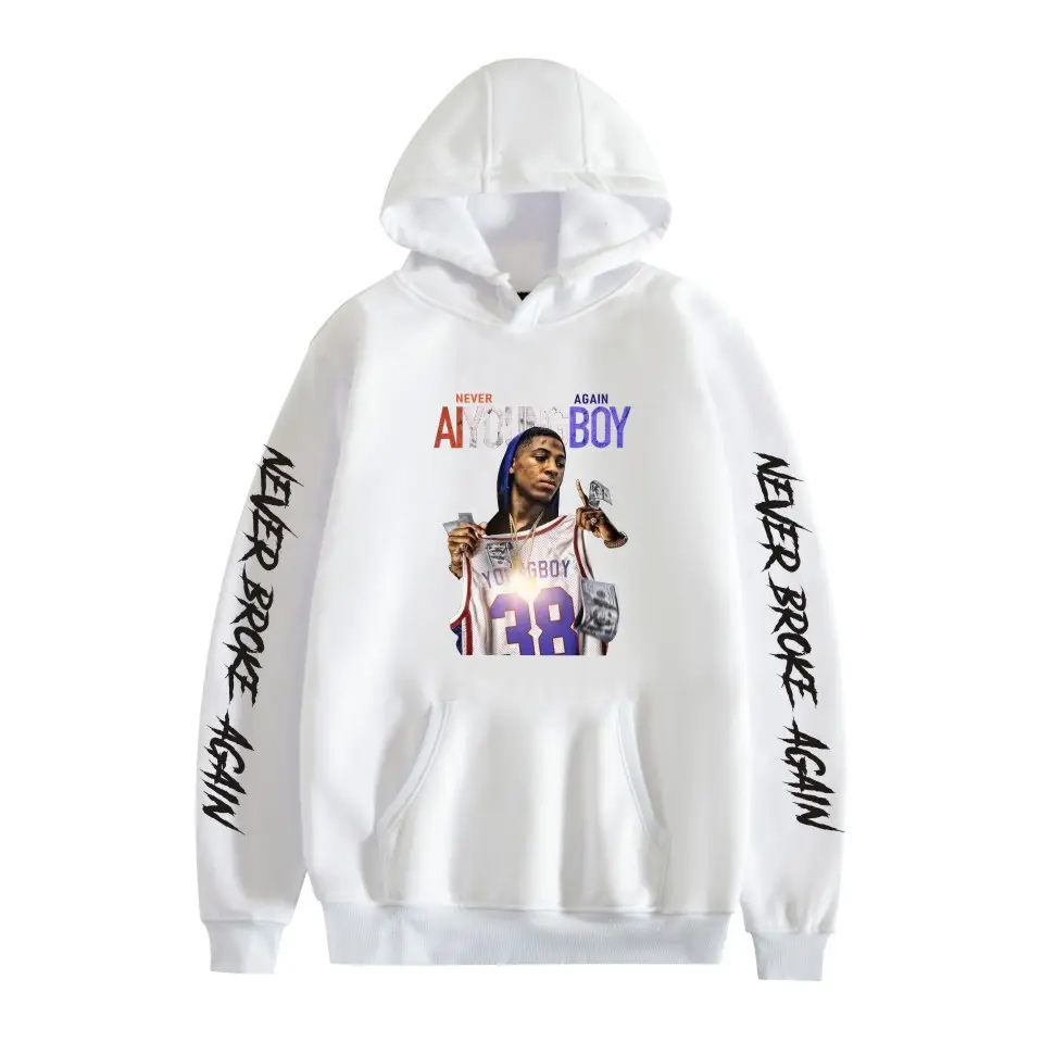 2019 Nev Rapper Pink Hoodie with "Never Rose Again" Print - Image 26