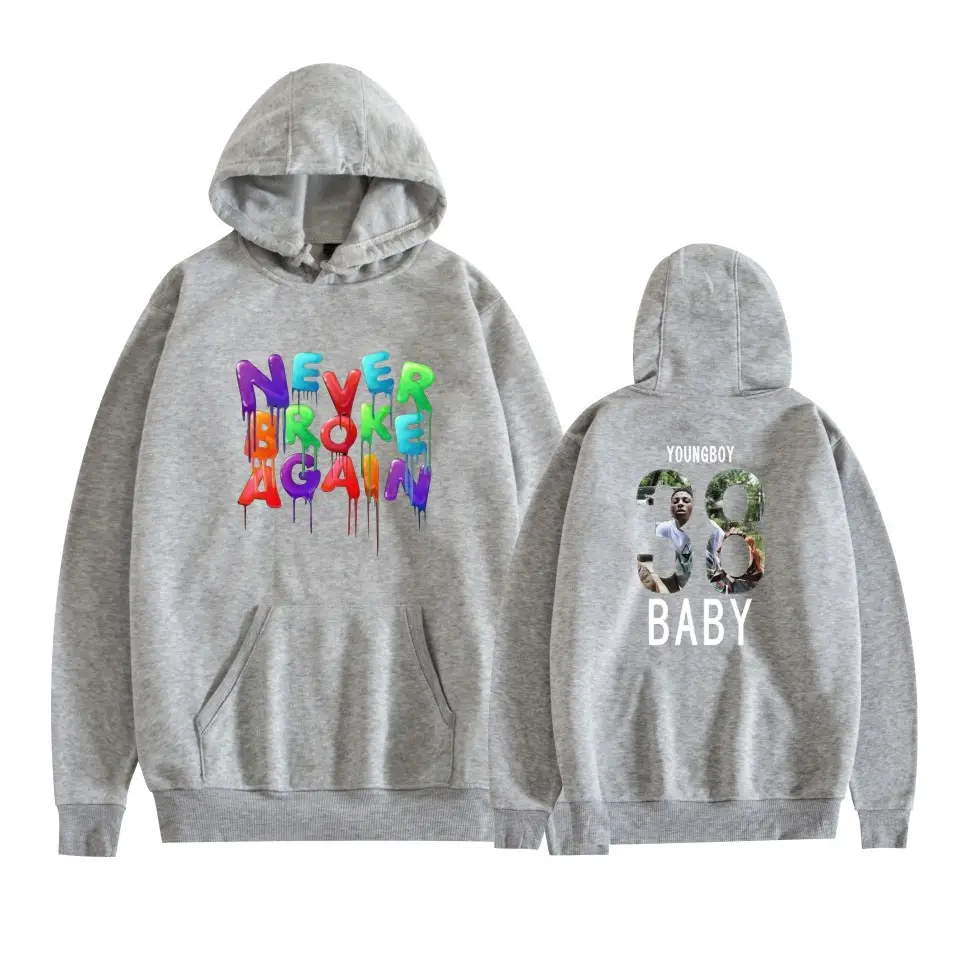 2019 Nev Rapper Pink Hoodie with "Never Rose Again" Print - Image 3