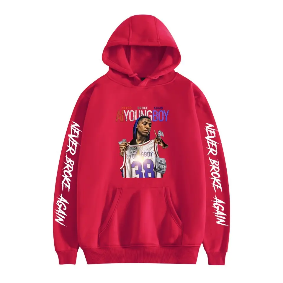 2019 Nev Rapper Pink Hoodie with "Never Rose Again" Print - Image 30