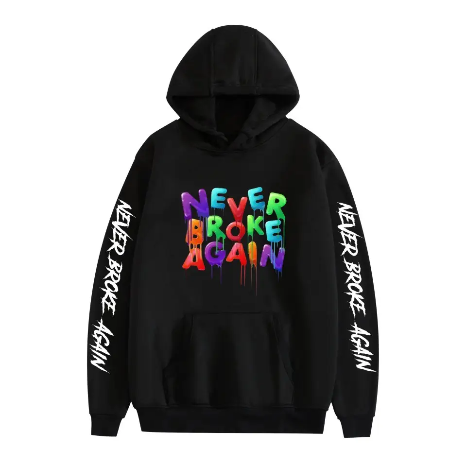 2019 Nev Rapper Pink Hoodie with "Never Rose Again" Print - Image 31