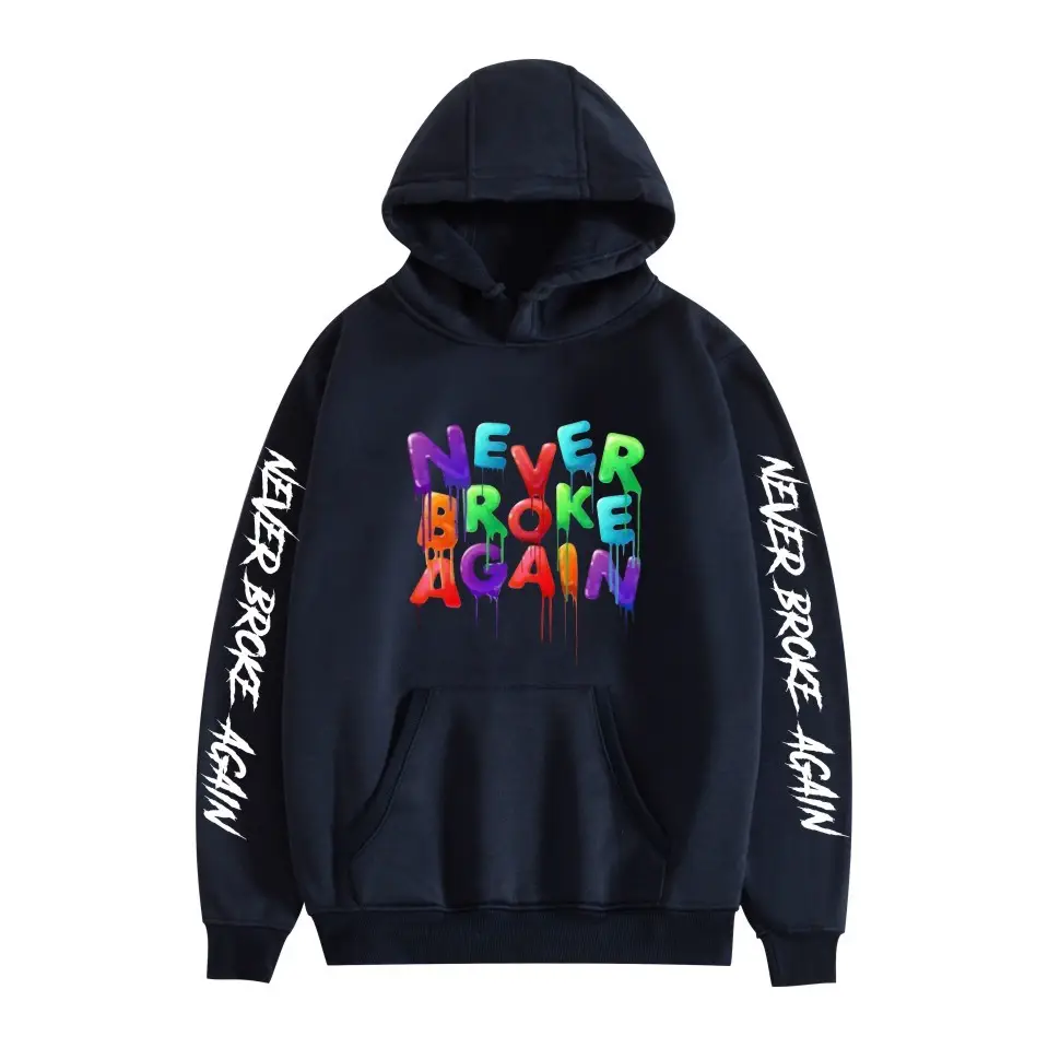 2019 Nev Rapper Pink Hoodie with "Never Rose Again" Print - Image 34