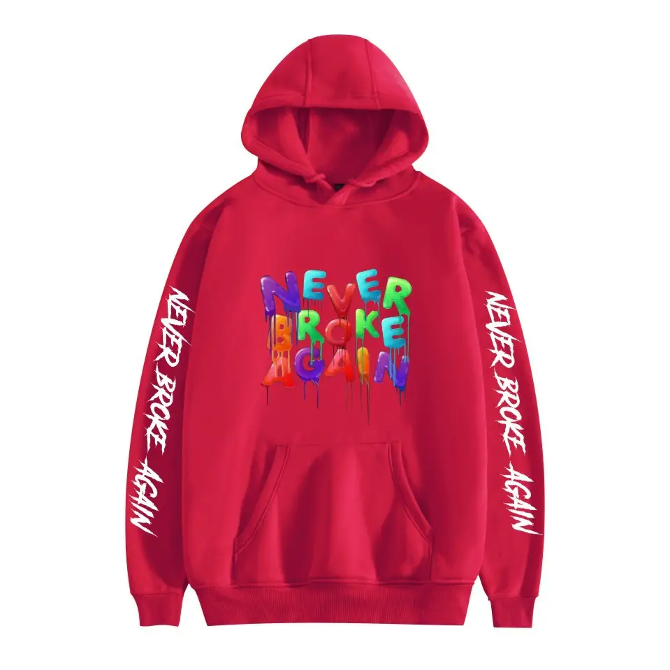 2019 Nev Rapper Pink Hoodie with "Never Rose Again" Print - Image 36
