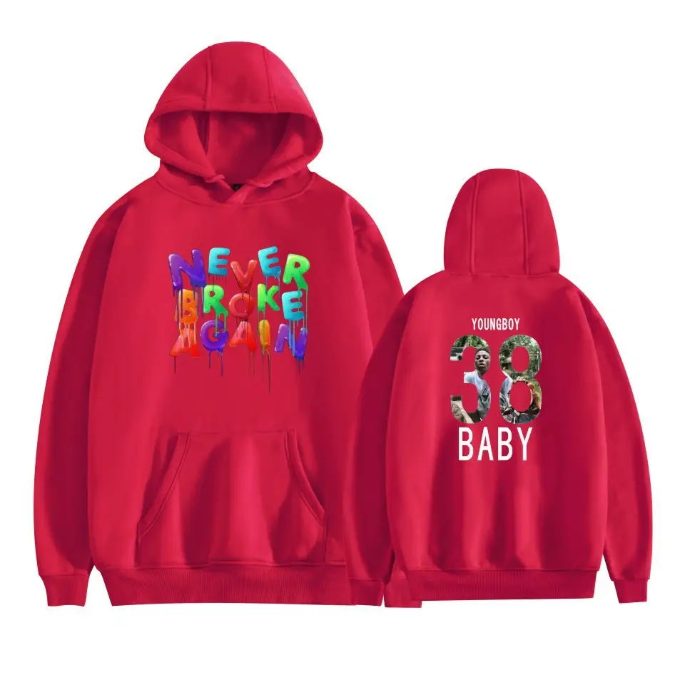 2019 Nev Rapper Pink Hoodie with "Never Rose Again" Print - Image 6
